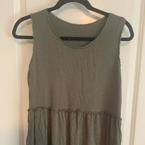 Gray green peplum top -Size L